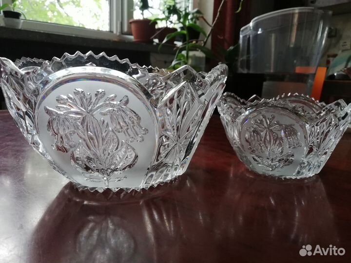 Хрустальные салатники, набор