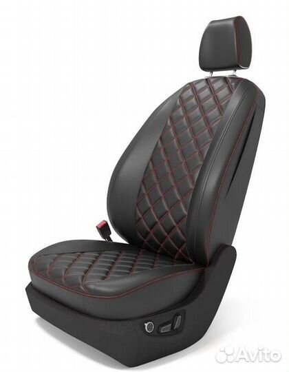 Авточехлы из экокожи 3D Ромб - Skoda Octavia A7