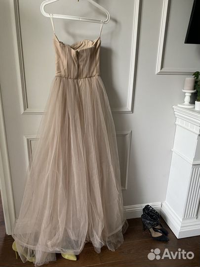 Вечернее платье на выпускной 42 в пол длинное тюль