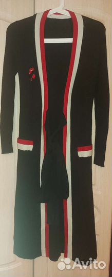 Длинный кардиган накидка трикотаж зима