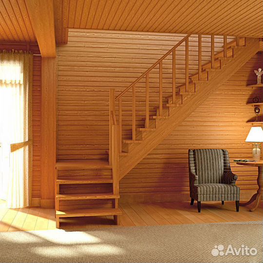 Лестница из сосны «К-002м/1» под покраску