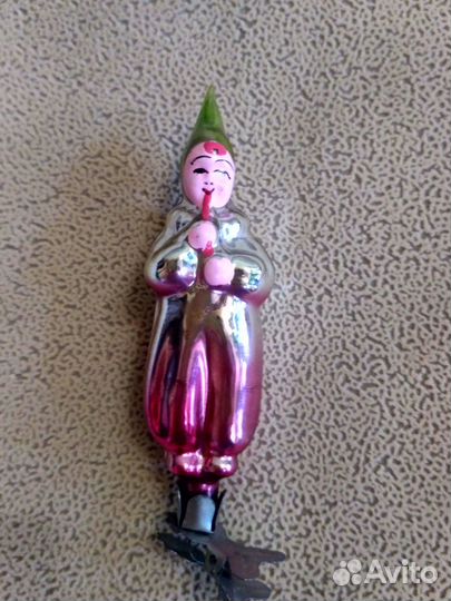 Советские елочные игрушки на прищепке. Стекло