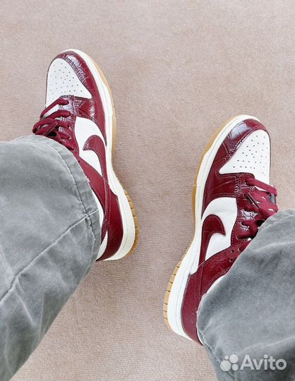 Nike Dunk Low Team Red Croc Оригинал