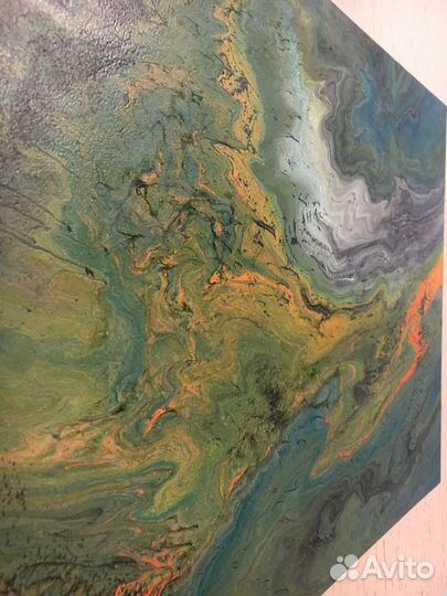 Картина интерьерная, акрил, в стиле Fluid art