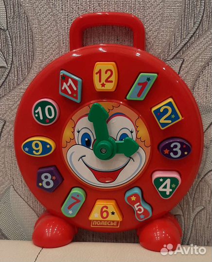 Игрушка сортер-часы Клоун