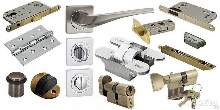 Замки, цилиндры, дверная фурнитура, ручки