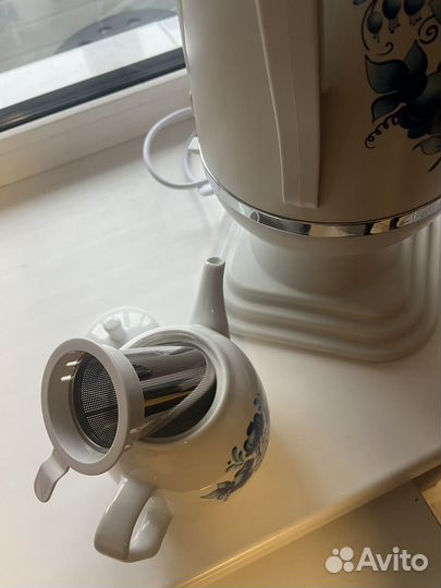 Самовар электрический расписной гжель