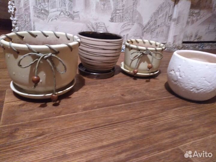 Керамические горшки для цветов бу