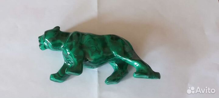Статуэтка тигр из малахита