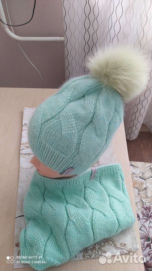 Комплект шапка и снуд Мятное настроение