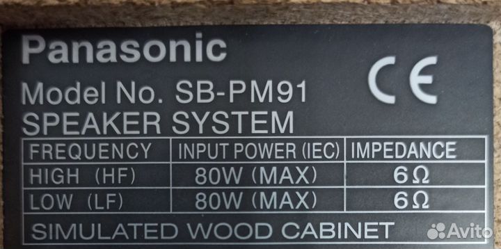Акустика Panasonic SB-PM91