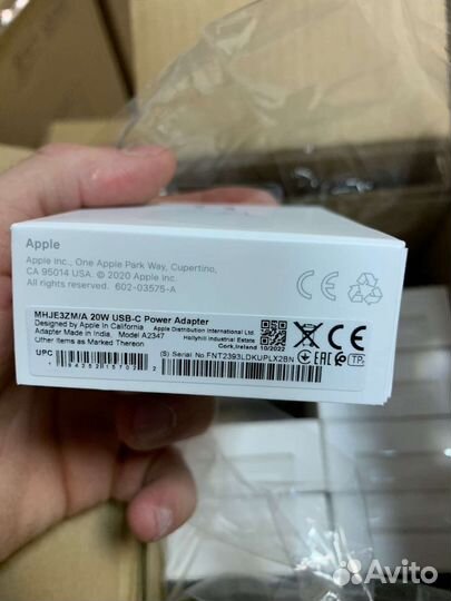 В наличии Adapter Apple 20W Оригинал Индия