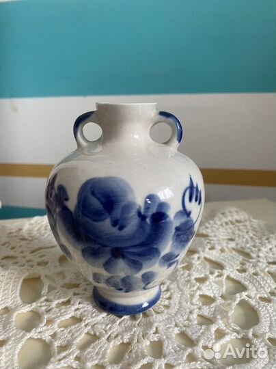 Посуда Гжель, СССР, кувшин, чайник, ваза