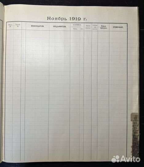 Срочная книга комиссионных векселей 1919