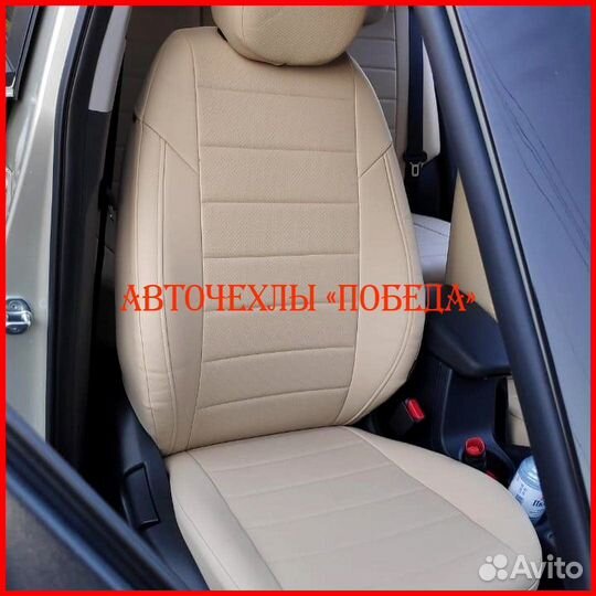 Чехлы Hyundai Creta из экокожи бежевые Классика