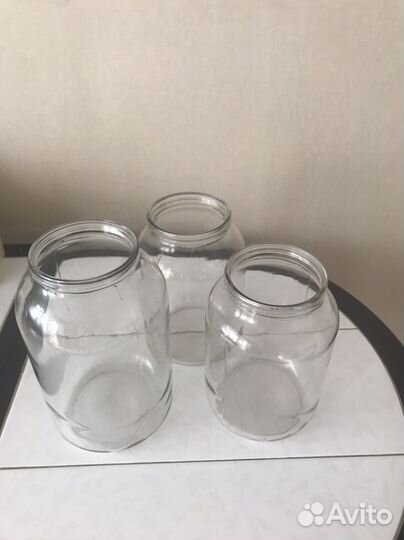 Банка стеклянная 2 и 3 л. с широким горлом