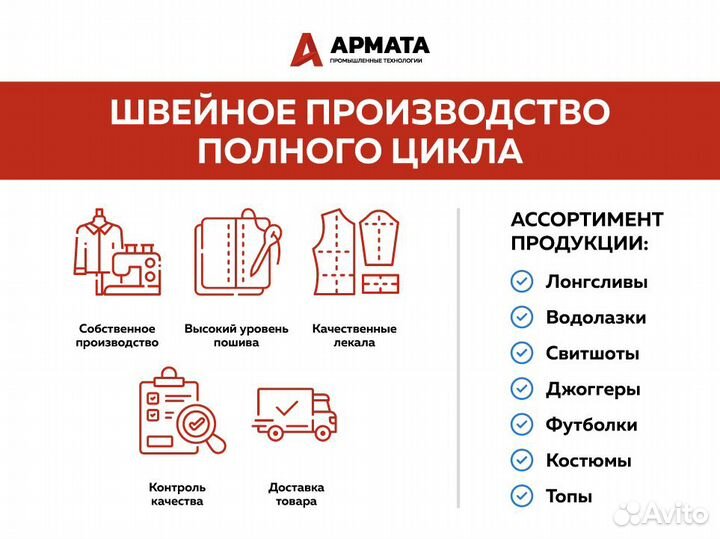 Швейный цех. Принимаем заказы на пошив трикотажа