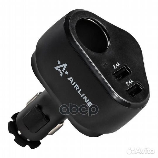 Прикуриватель-разветвитель 1 гнездо + 2xUSB 2.4