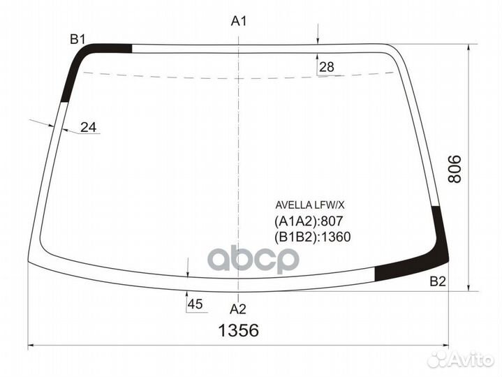Стекло лобовое Ford Aspire 94-98 / Kia Avella 9