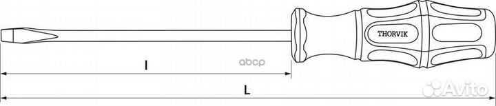 Отвертка стержневая шлицевая, SL3х75 мм SDL3075