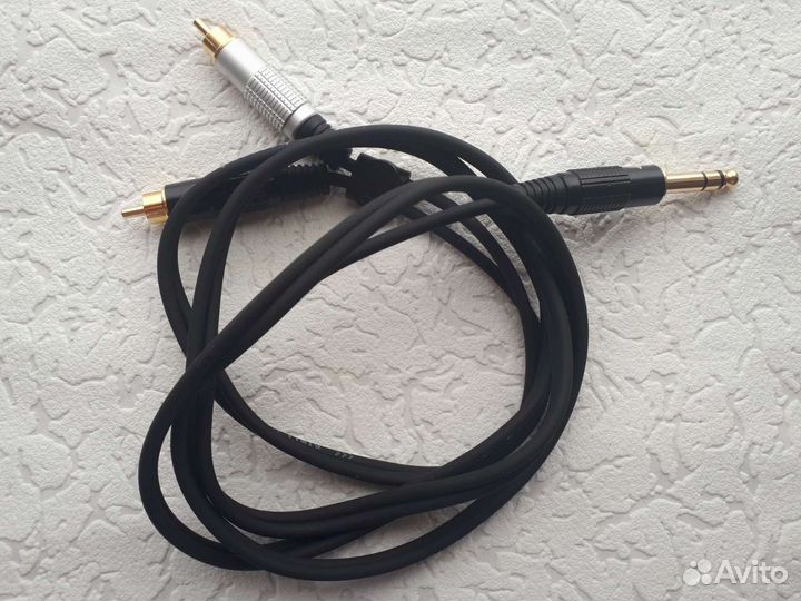 Аудио кабель 2 RCA на 3,5 мм x stereo jack 6.3 mm