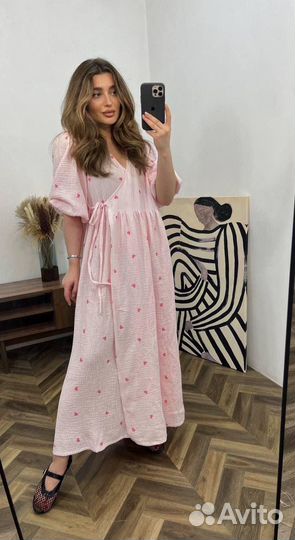 Платье на запах стандартное из муслина