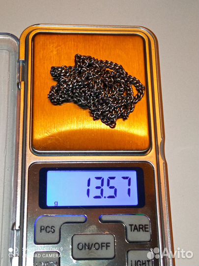 Серебряная цепь без замка, винтаж 76см