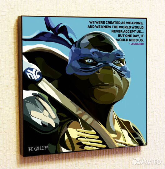 Картина Поп-Арт Постер Леонардо Черепашки Ниндзя