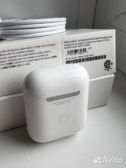 Airpods 2 оригинал, беспроводная зарядка