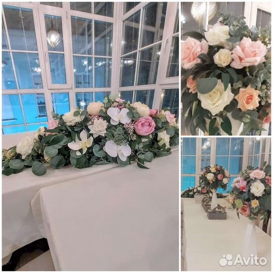 3 композиции из искусственных цветов букет свадьба