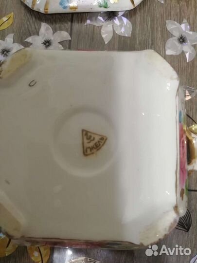 Тарелки ссср, конфетница Гжель, вазы Хрусталь