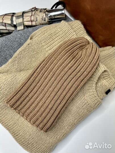 Шапка ручной работы Тыковка из мериноса