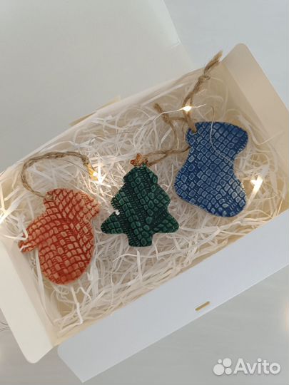 Ёлочные игрушки набор керамика