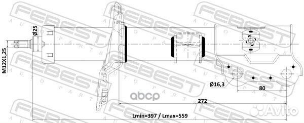 Амортизатор передний L GAS (twin tube) 12110-00