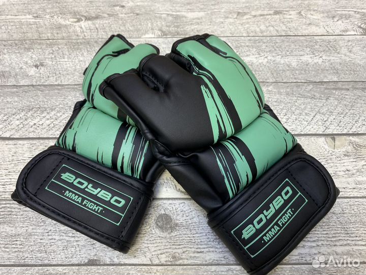 Перчатки мма BoyBo Stain черно-бирюзовый