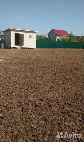 Вспашка земли, фрезеровка,уплотнение почвы, газон