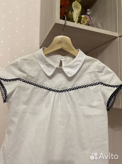 Блузка белая для девочек 134
