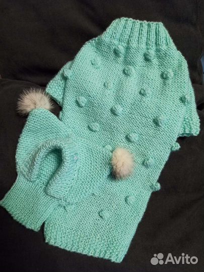 Шапочки и вязаные изделия для маленьких собак