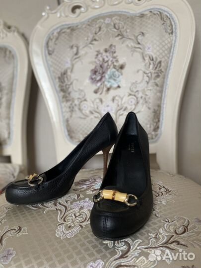 Туфли Gucci Black Leather 39 размер