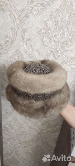 Шапка из натурального меха норковая