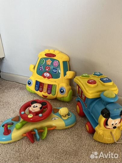 Детские музыкальные игрушки паровоз, руль, пианино