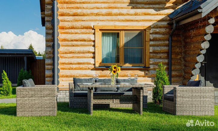 Обеденный комплект из ротанга karl в сером цвете