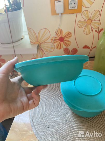 Контейнеры 2 шт голубые tupperware