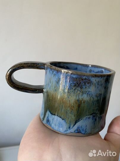 Чашка с блюдцем 150мл ручная работа