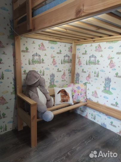 Детская кровать чердак с игровой зоной Икеа
