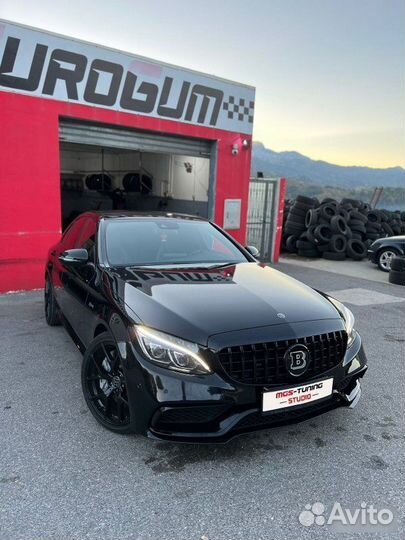 Бампер C63 + решетка GT Black Mercedes C-class 205