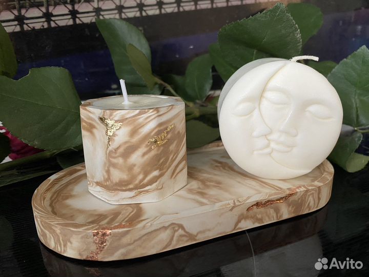 Изделия из гипса/свечи ручная работа