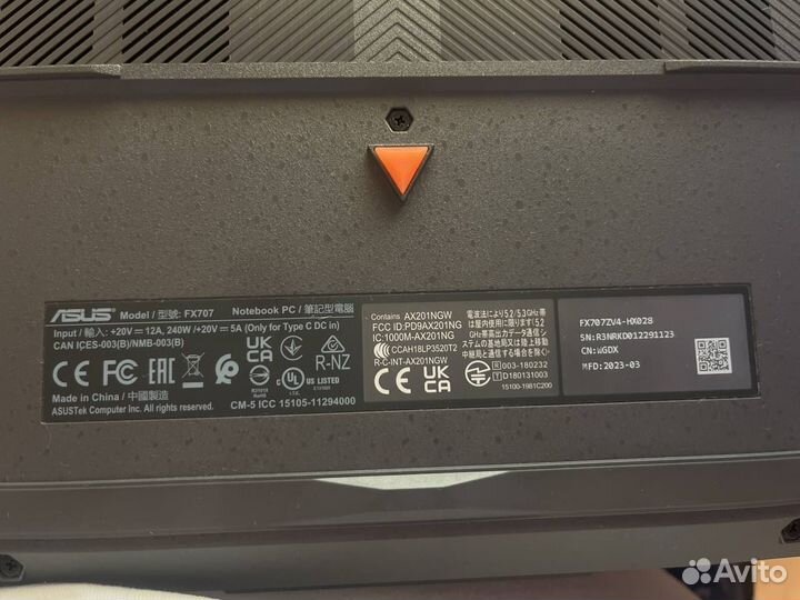 Продам Ноутбук asus TUF Gaming F17 FX707ZV4-HX028