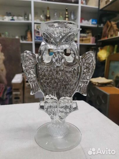 Подсвечник хрустальный Сова СССР (Ч)