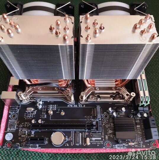Материнская плата X79 2xCPU. Новая.Комплект